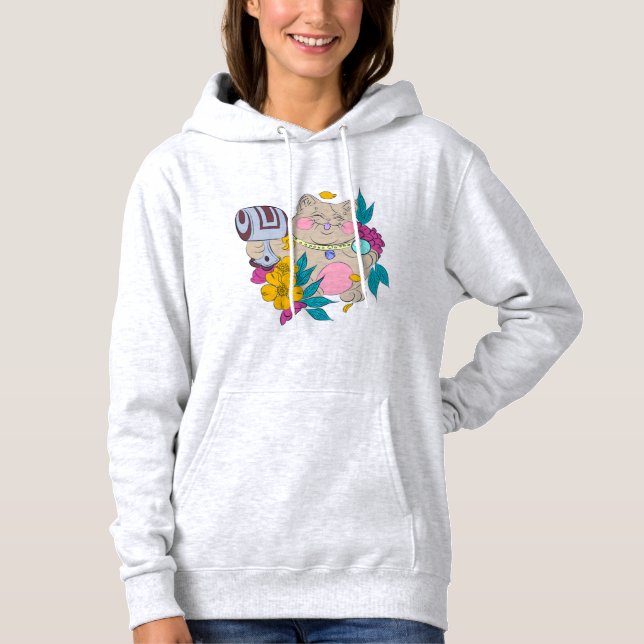 knubbigets lyckliga katt t shirt (Framsida)