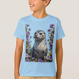 Knubbsäl kustdäggdjur omgiven av Viola T Shirt