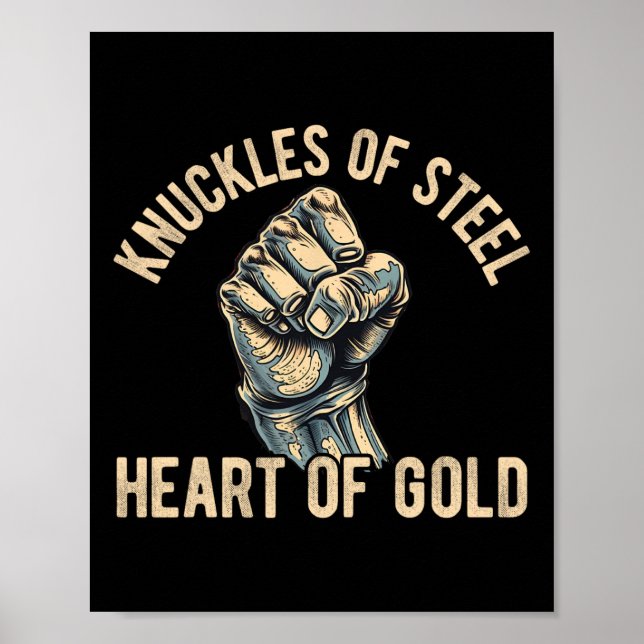 Knuckle Boxning Män Fist Fighting Knuckle Fighter Poster (Framsidan)