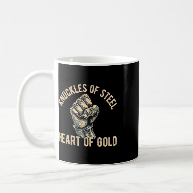 Knuckle Boxning Män Knuckle Fighting Knuckle Fight Kaffemugg (Vänster)