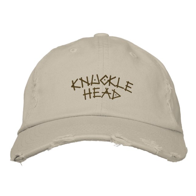 Knuckle Head-Embroized Hat-Humor Broderad Keps (Framsida)