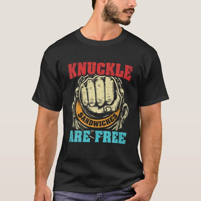 Knuckle Sandwich T Shirt Funny Fight Talk Tee Gift (Framsida)