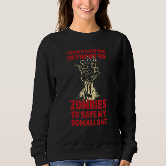 Knuffa Dig I Zombie För Att Rädda Min Somalisk Kat T Shirt