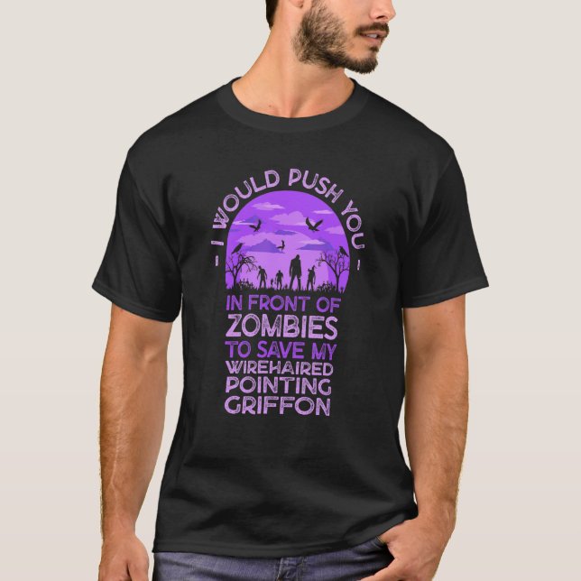 Knuffa Dig I Zombies För Att Rädda Min Strävhåriga T Shirt (Framsida)