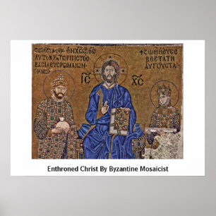 Knuffad Kristus av bysantinsk Mosaicist Poster
