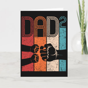 Knuffpappa i kvadrat Retro pappa till två barn Tjo Kort