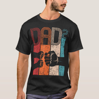 Knuffpappa i kvadrat Retro pappa till två fäder T Shirt
