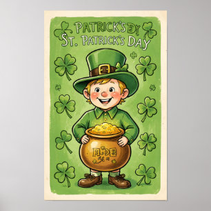 Knut St. Patricks Day Shamrock Affisch