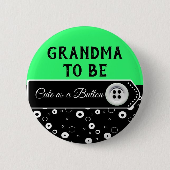 Knuta som knapp Grandma to be Baby Shower Button (Framsida)