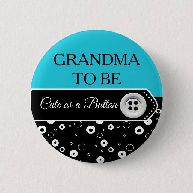 Knuta som knapp Grandma to be Baby Shower Button (Framsida)