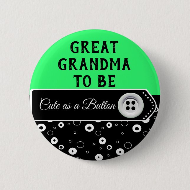 Knuta som knapp Grandma to be Baby Shower Button (Framsida)