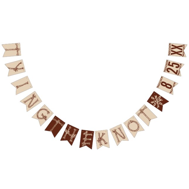 KNUTAR KNUTEN: EGET DATUM Rustikt Bröllop Vimplar (Alla)