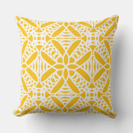 Knutar på gul pattern kudde