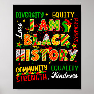 Knuten Black Power Svarta historiemånaden Afrikans Poster