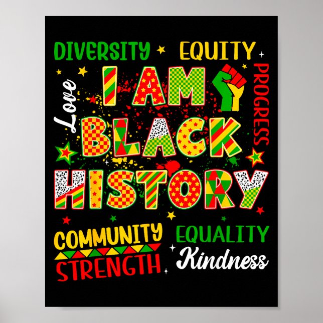 Knuten Black Power Svarta historiemånaden Afrikans Poster (Framsidan)