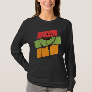 Knuten Hand Svarta Historik Månad Afro Afrikansk S T Shirt