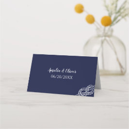 Knuten Rep Sjömansrep Vit & Marinblå Bröllop Placeringskort