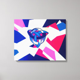 Knuten Värld Blå Modern Keltisk Canvastryck