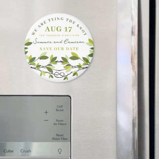 Knutet Kärlek Träd, sommartid Bröllop spara datum Magnet (In Situ (Fridge))