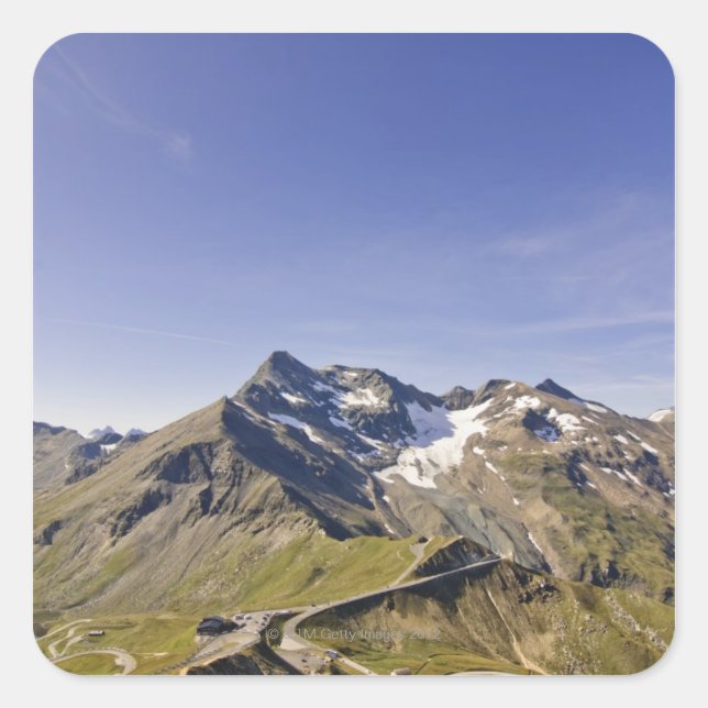 knutpunkt, grossglockner fyrkantigt klistermärke (Framsida)