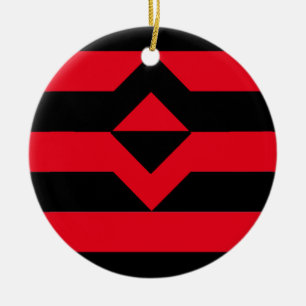 Knutte stolthetsflagga julgransprydnad keramik