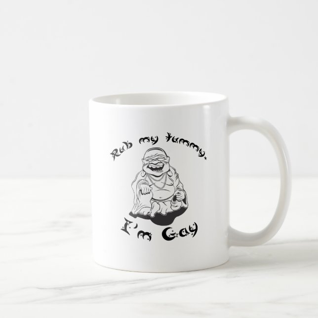 Knuva min mage, jag är gay. kaffemugg (Höger)