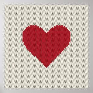 Knvävd Heart Poster