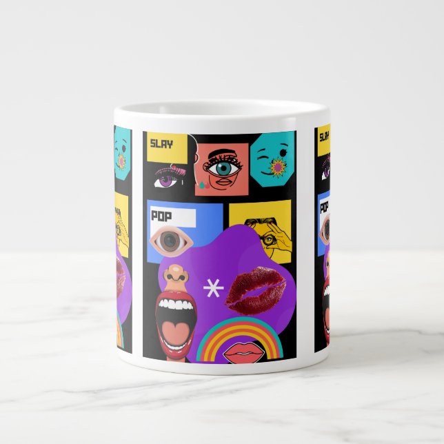 Knyckig Pop Art | Retroserietidningsmugg Jumbo Mugg (Framsidan)