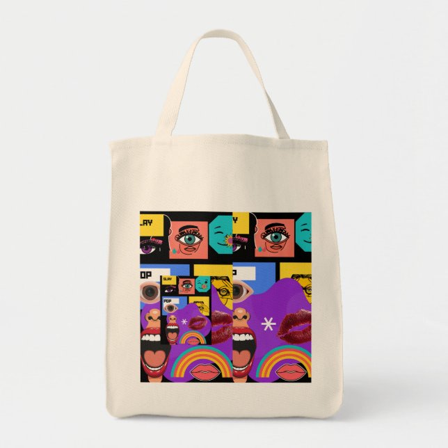 Knyckig Pop Art | Retroserietidningsmugg Tygkasse (Framsidan)