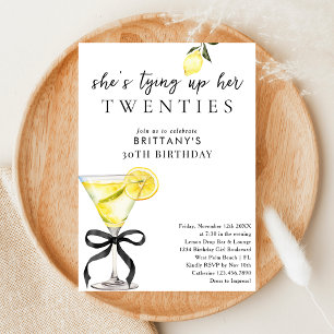 Knyter ihop mina 20-tal Lemon Drop Martini 30-årsf Inbjudningar