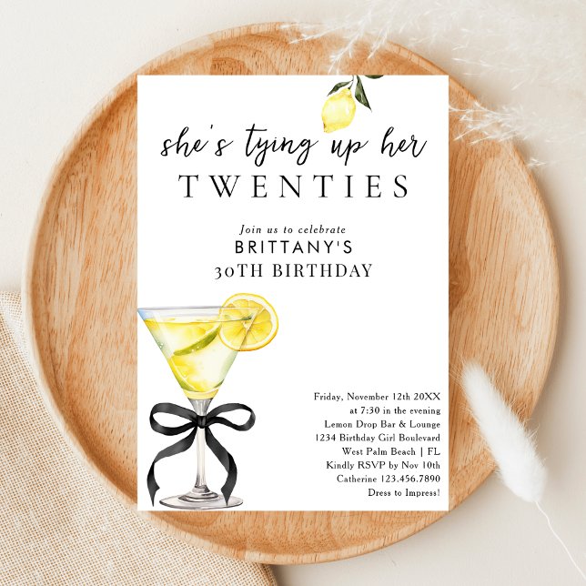 Knyter ihop mina 20-tal Lemon Drop Martini 30-årsf Inbjudningar (Skapare uppladdad)