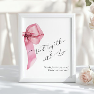 Knyts samman med kärlek Rosa Båge Födelsedagsprese Poster