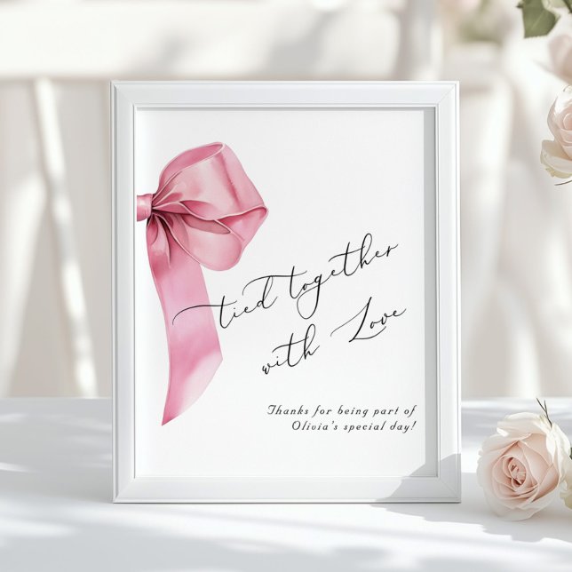 Knyts samman med kärlek Rosa Båge Födelsedagsprese Poster (Skapare uppladdad)