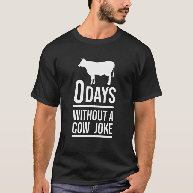 Ko 0 Dagar Utan Ett Ko Skämt T Shirt (Framsida)