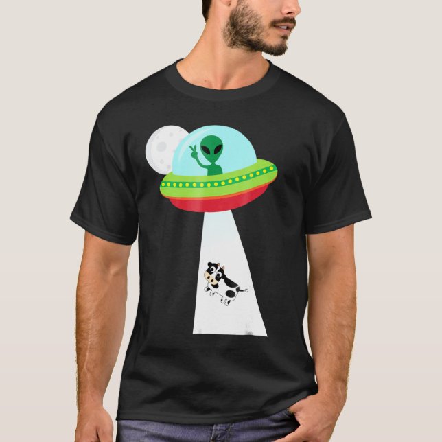Ko Alien Bortförande Sci Fi Ufo T Shirt (Framsida)