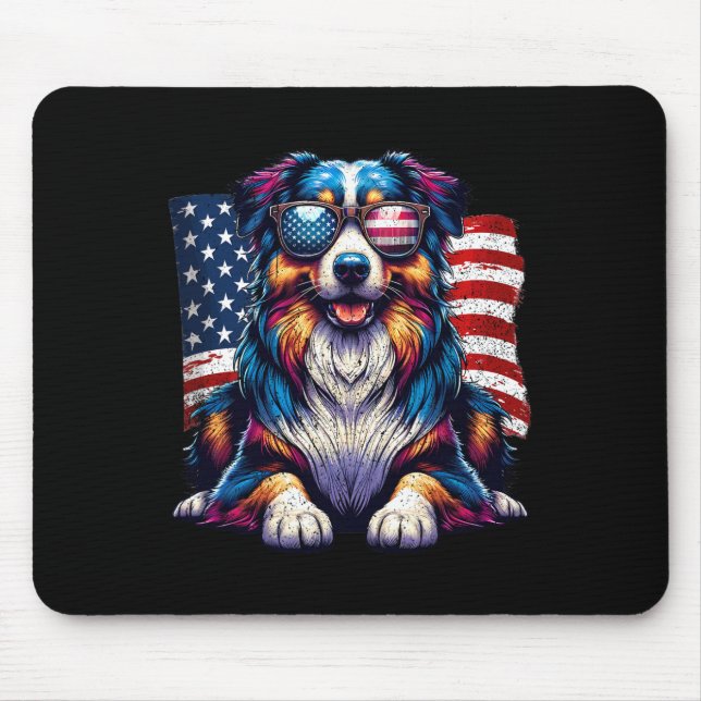 Ko Amerika Flagga 4:e Juli Nötkött Ko Ansikte Flag Musmatta (Framsidan)