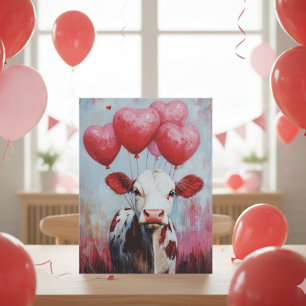 Ko Ballong Alla hjärtans dag Vykort