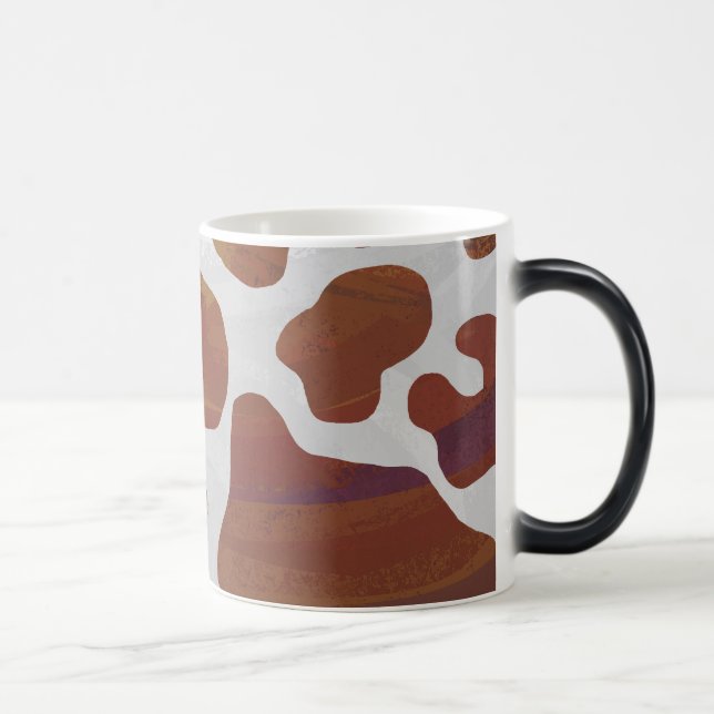 Ko Brun och Vit Print Magisk Mugg (Höger)