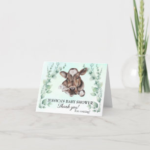 Ko calf baby shower Eukalyptus Tack Kort