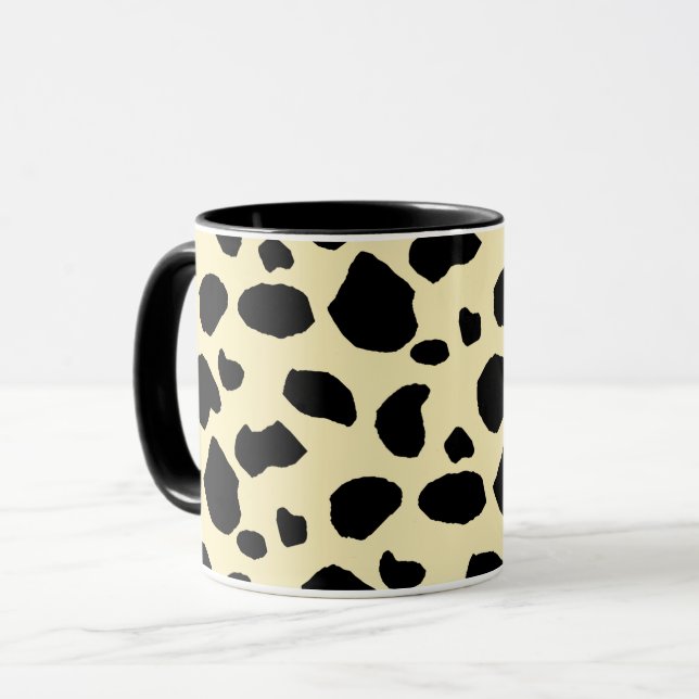 Ko djur hud färg mönster design  mugg (Framsida vänster)
