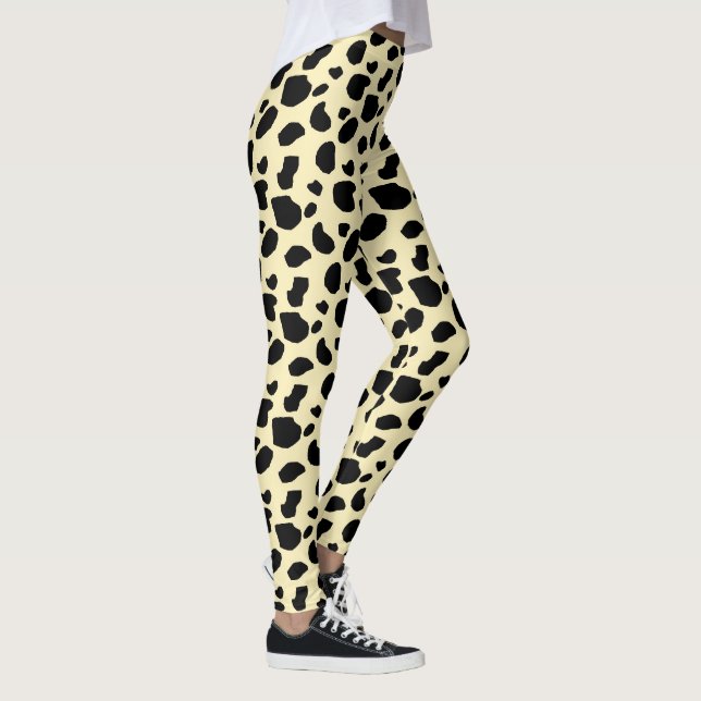Ko Djurfäll Färg Mönster Design  Leggings (Höger)