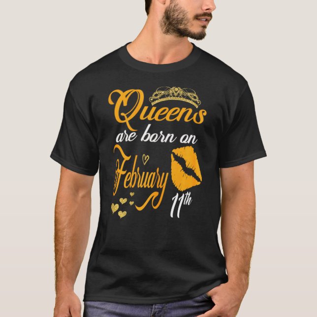 Kö föds den 11 februari i Aquarius B T Shirt (Framsida)
