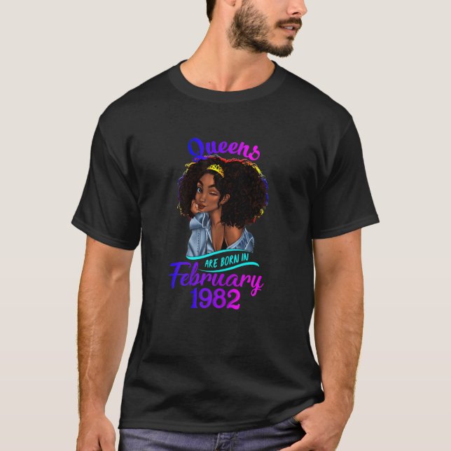 Kö föds i februari 1982 40:e födelsedag t shirt (Framsida)