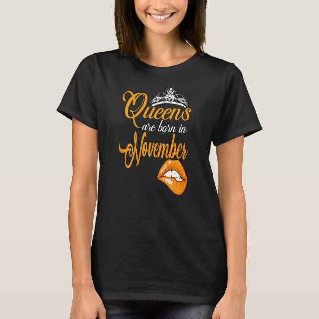 Kö föds i november Zodiac Scorpio T Shirt (Framsida)