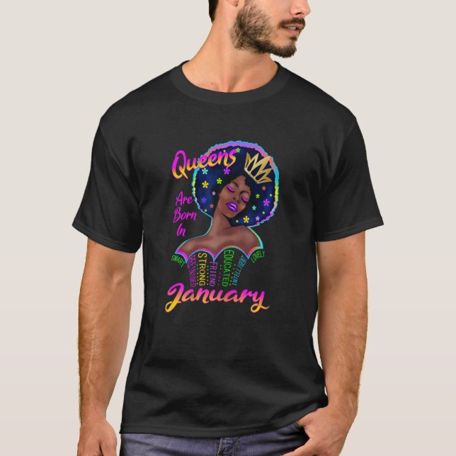 Kö föds upp i januari födelsedag B T Shirt (Framsida)