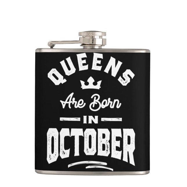 Kö föds upp i oktober födelsedag fickplunta (Framsidan)