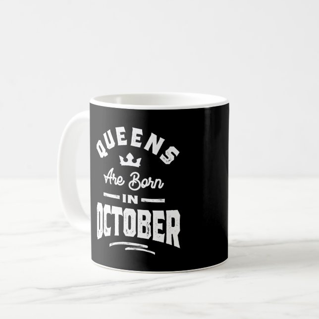 Kö föds upp i oktober födelsedag kaffemugg (Framsida vänster)