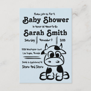 Ko för baby showerpartyinbjudan inbjudningar