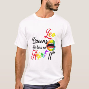 Kö för kvinnligt regnbåge föds den 11 augusti t shirt
