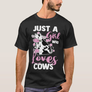 Ko Gård Djur Bonde Bara En Tjej Som Älskar Kor T Shirt